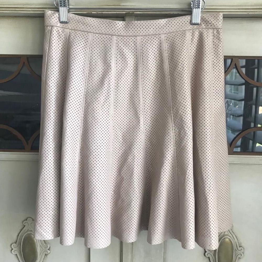 VGUC JayGodfrey Perforated Skater Mini Skirt in Blush | Size 6